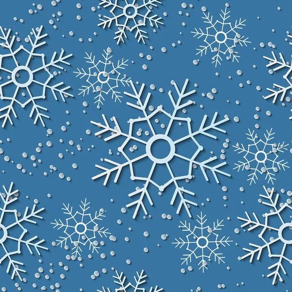Fond sans couture avec flocons de neige — Image vectorielle