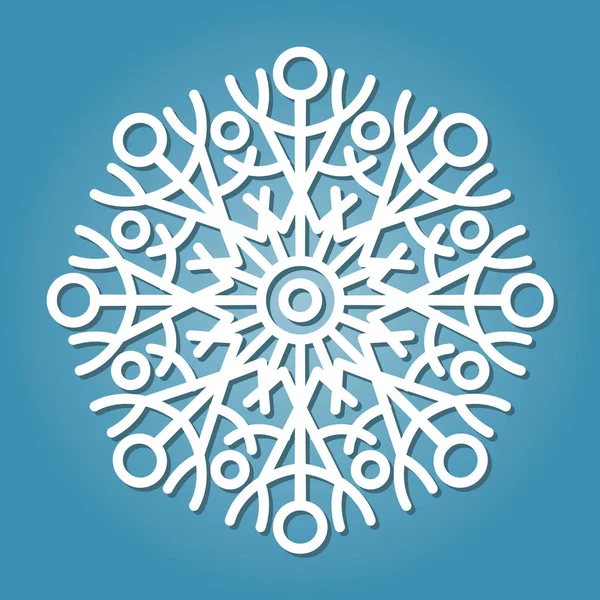 Blanco copo de nieve simple — Vector de stock