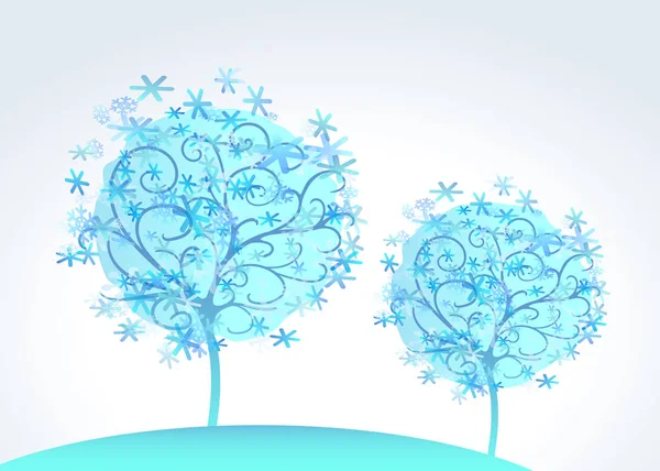 Zimní stromy od sněhové vločky — Stockový vektor
