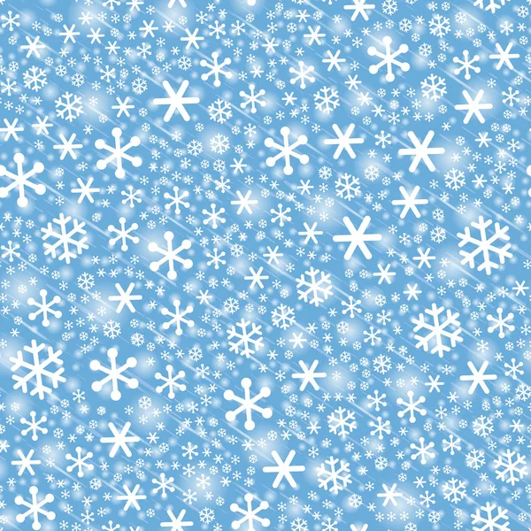 Fiocchi di neve trasparenti modello vettoriale senza soluzione di continuità. Sfondo di Natale — Vettoriale Stock