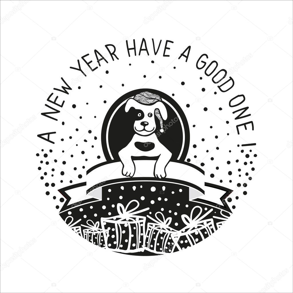 Vector element of design greeting card, banner, poster, clothing, postcard and invitation for party event lettering. A new year hawe a good one. Eps-8