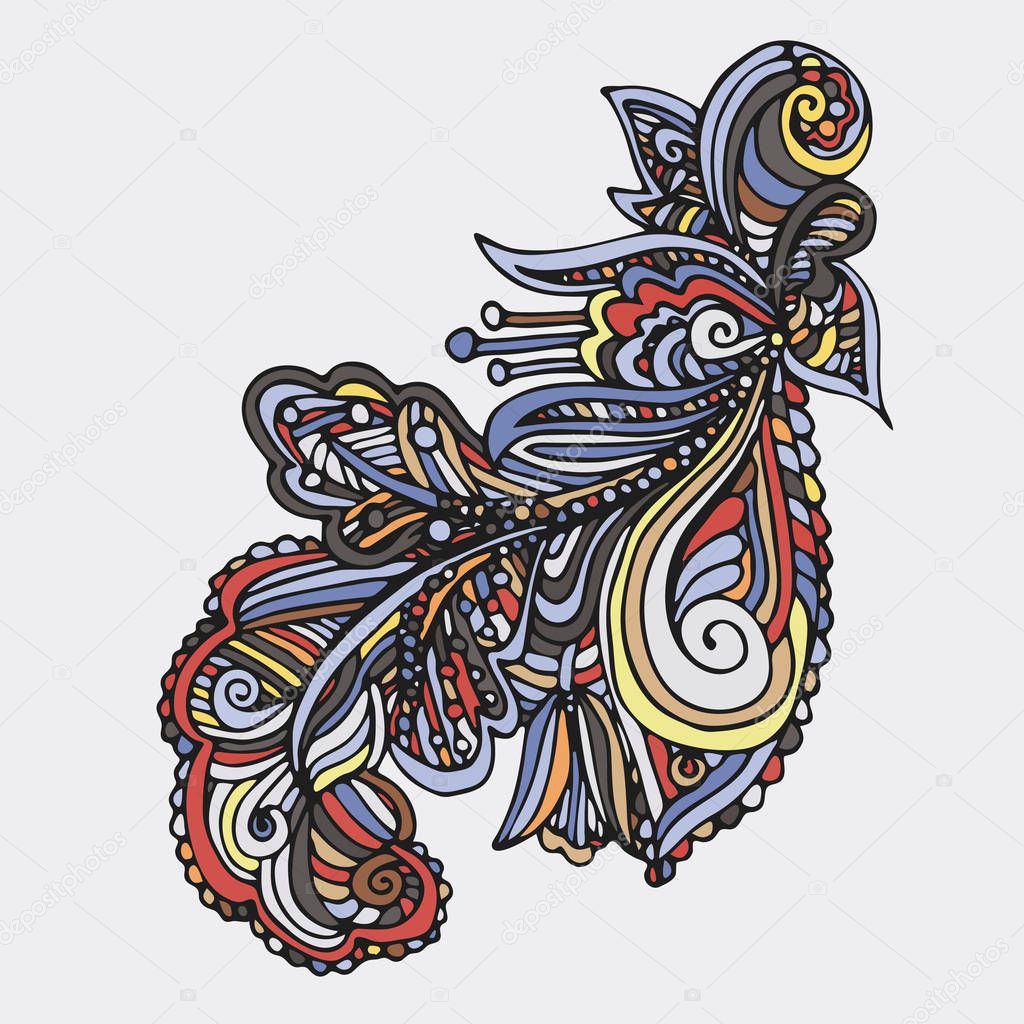 ornament with ethnic floral elements