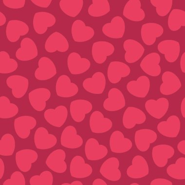 Kalpleri ile Seamless modeli. Romantik doku. Arka plan kırmızı kalpler ile. Sevgililer günü, düğün, bebek duş grafik elemanı. Vektör çizim.