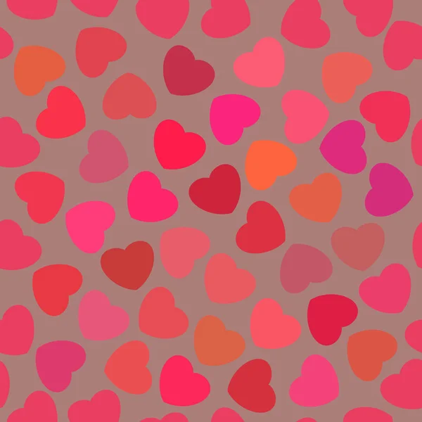 Nahtloses Muster mit Herzen. romantische Textur. Hintergrund mit roten Herzen. Valentinstag, Hochzeit, Baby-Dusche. Vektorillustration. — Stockvektor