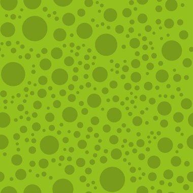 Kaotik bir yeşil nokta nokta Dikişsiz desen arka plan. Yeşil boyutlarda koyu halkaları