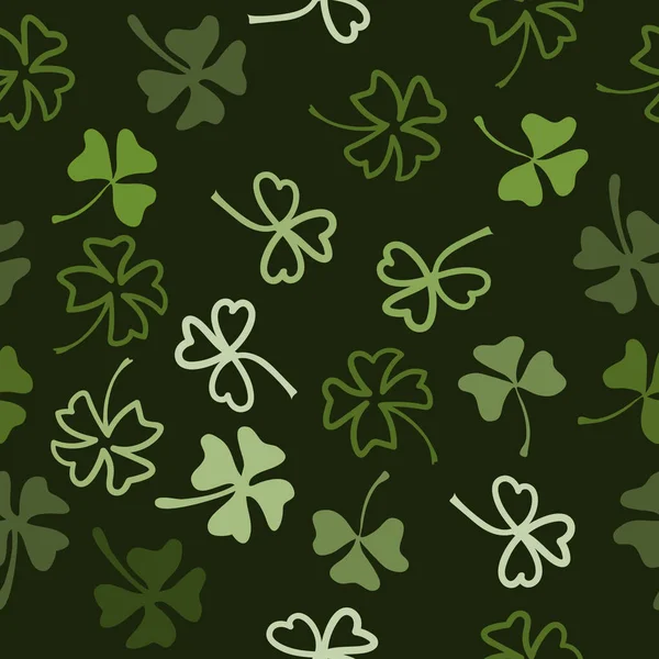 Día de San Patricio vector de fondo sin costuras con trébol . — Archivo Imágenes Vectoriales