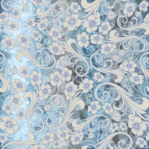 Seamless abstract blue pattern. seamless paisley attern. Orient or russia design. luxury ornamentation, floral wrapping wallpaper, swatch fabric for decoration and design. — Stock Photo, Image