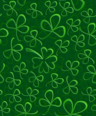 Sorunsuz 3d yeşil kağıt desen yonca St Patricks Günü, Shamrock ambalaj kağıdı, süsleme yonca yapraklar, Bahar desen, çiçek arka plan duvar kağıdı İrlandalı trefoil için kes.
