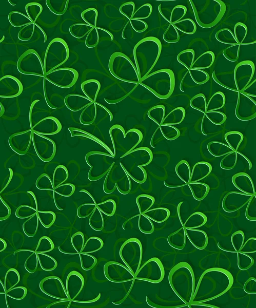Papier vert 3D sans couture coupe Pattern Clover pour St Patricks Day, Shamrock papier d'emballage, ornement trèfle feuillage, motif de printemps, fond floral papier peint feuille de trèfle irlandaise — Photo