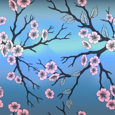 sakura çorbaları ve çiçek deseni