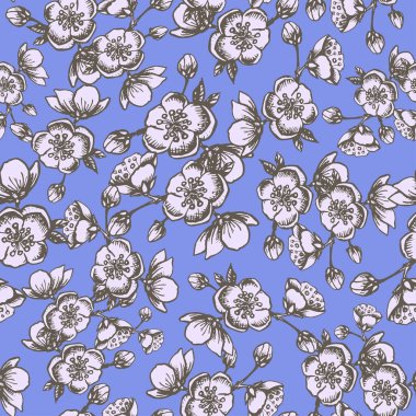 elma ağacı çiçek desenle