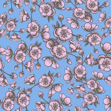 elma ağacı çiçek desenle