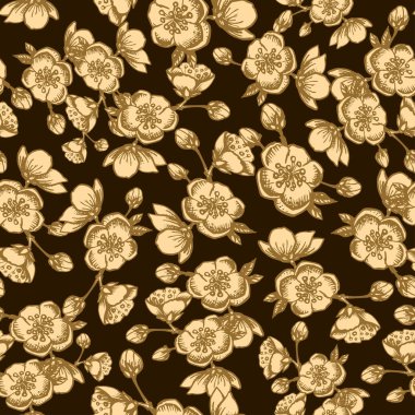 elma ağacı çiçek desenle