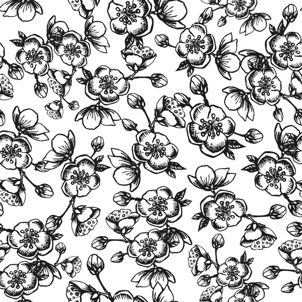 pattern with apple tree flowers