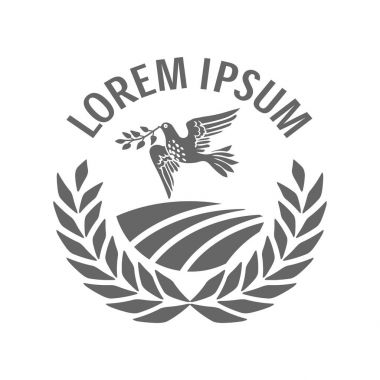 Kırsal arazi işaretiyle ve güvercin kuşu