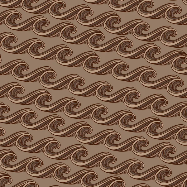 Mönster med brun vågor — Stock vektor