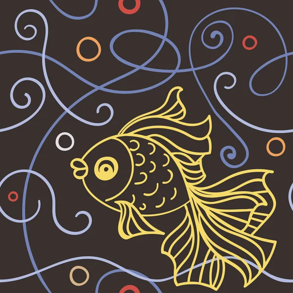 Modèle sans couture avec des poissons rouges . — Image vectorielle