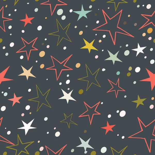 Nahtloser Hintergrund mit bunten Sternen — Stockfoto