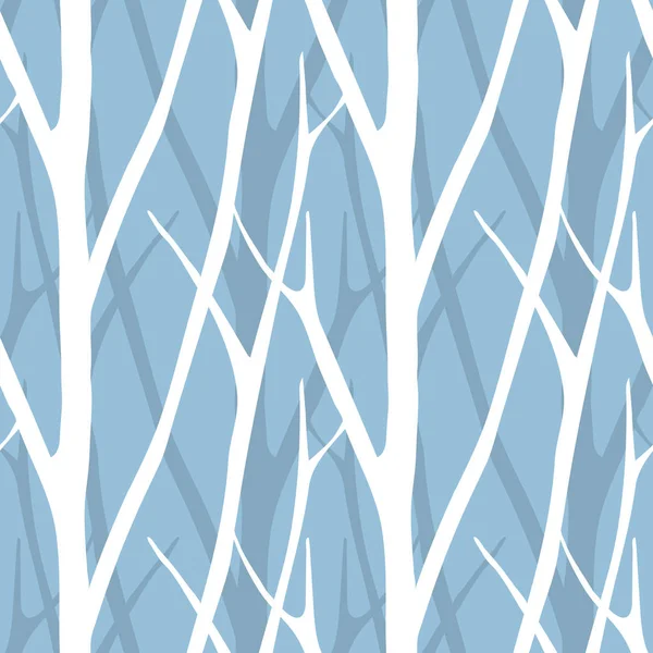 Fondo vintage sin costuras con árboles abstractos simples. Floral moderno fondo de pantalla 3D. Ilustración retro vectorial — Archivo Imágenes Vectoriales