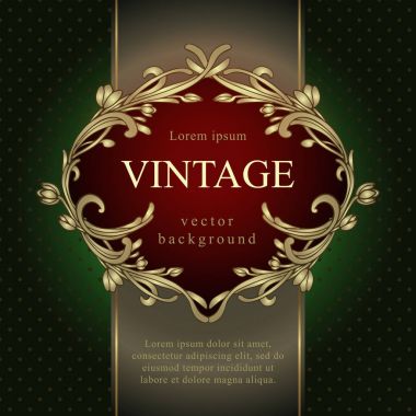 Vintage zarif vektör arka plan ile bir tekstil süsleme