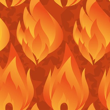 Portakal yangın alevler ile Seamless Modeli.