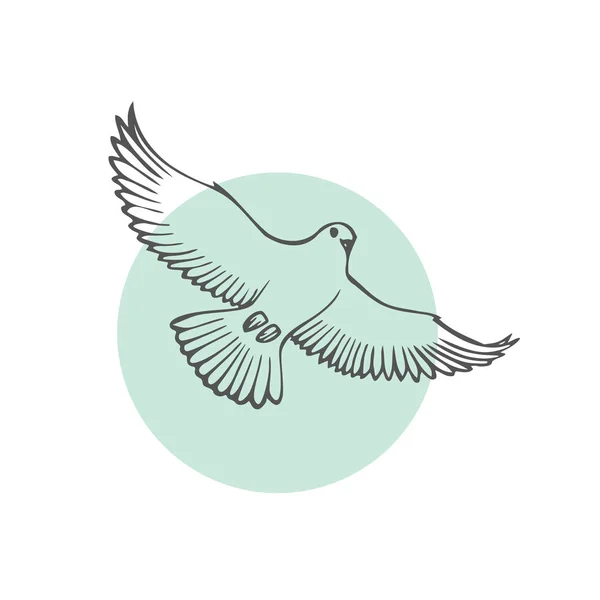 Kroki basit kuş — Stok Vektör