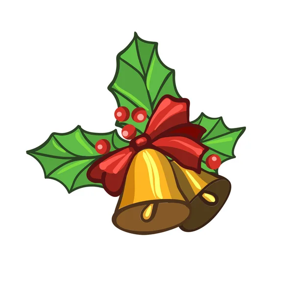 Colorful cartoon Christmas bells on white background — Stock Photo, Image