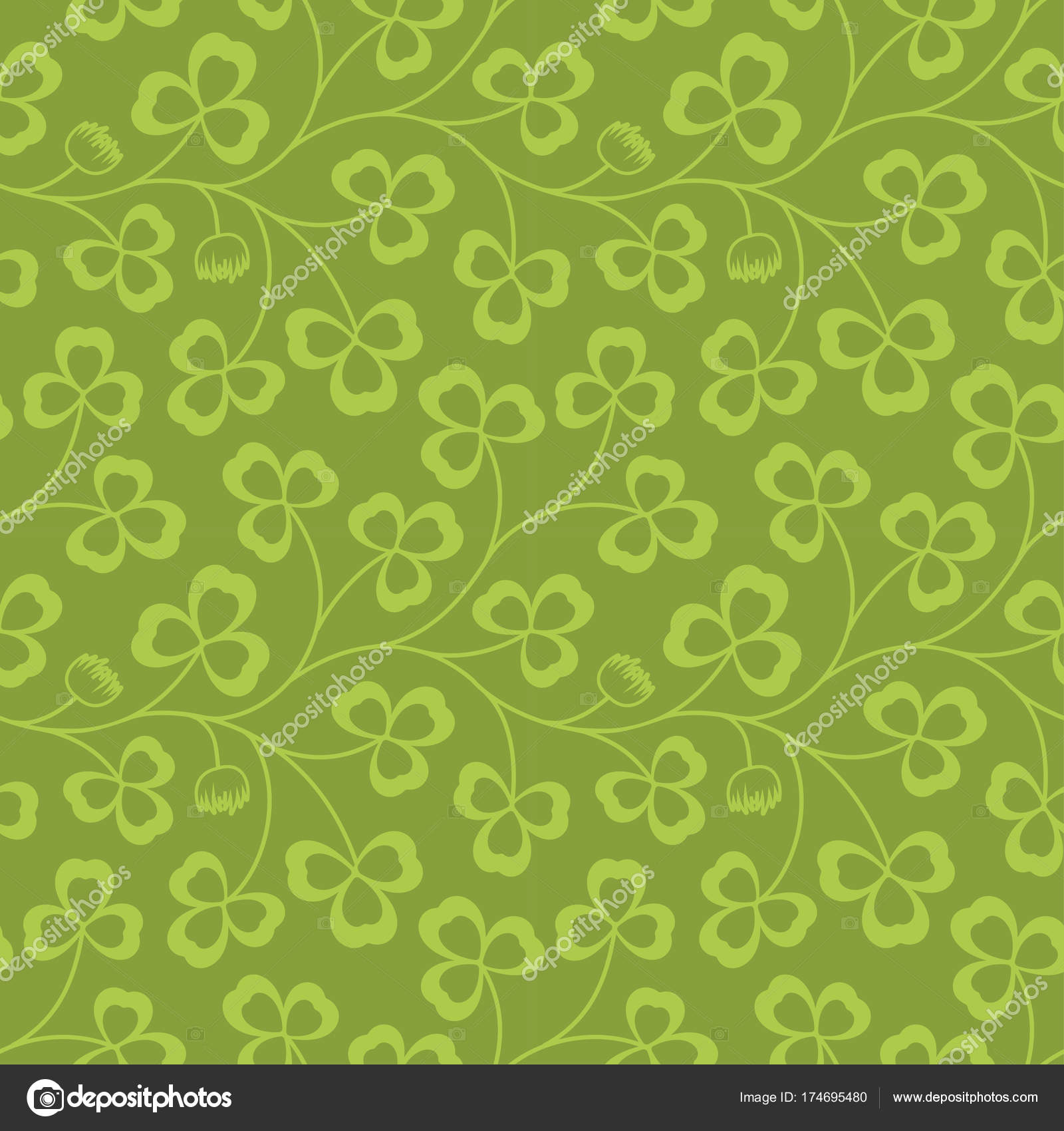 Clover Leaves Seamless Pattern St Patricks Day Green Background Shamrock Wallpaper Stock Photo C Tinkerfrost