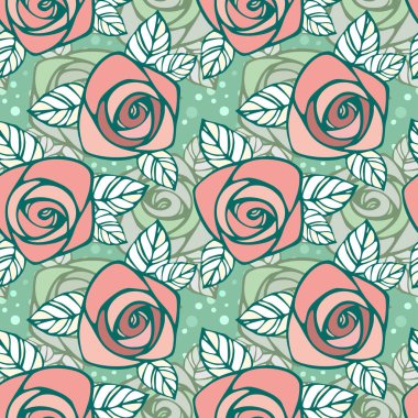 Gül ile Seamless modeli. Çiçek duvar kağıdı