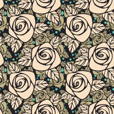 Gül ile Seamless modeli. Çiçek duvar kağıdı