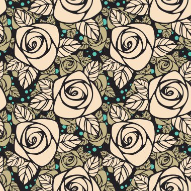 Sorunsuz çiçek duvar kağıdı deseni Güllü.