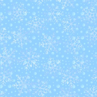 Şeffaf kar taneleri Seamless modeli. Noel sorunsuz arka plan