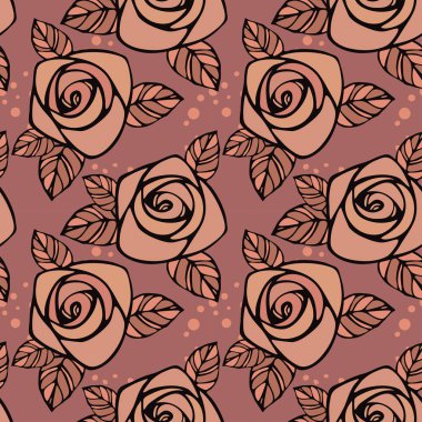 Sorunsuz çiçek duvar kağıdı deseni Güllü.