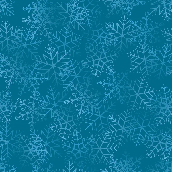 Átlátszó Hópelyhek Seamless Pattern Karácsonyi Varratmentes Háttérben — Stock Vector