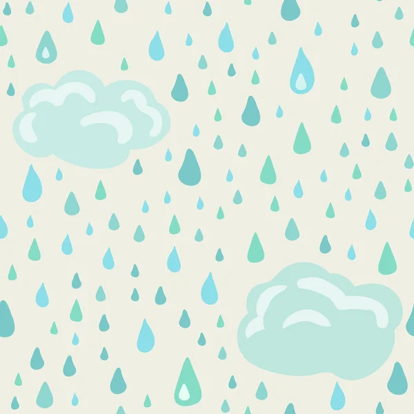 Sfondo senza soluzione di continuità con nuvole pioggia disegnate a mano. Scarabocchi vettoriali . — Vettoriale Stock