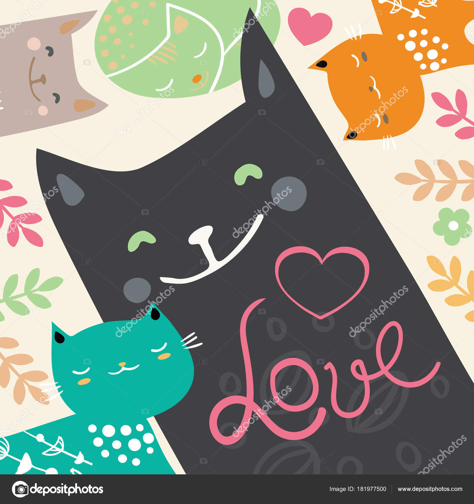 Immagine vettoriale disegnare amore coppia disegno di carattere del gatto in amore San Valentino giorno e