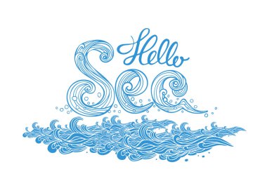 dalga ve Merhaba yaz metin.