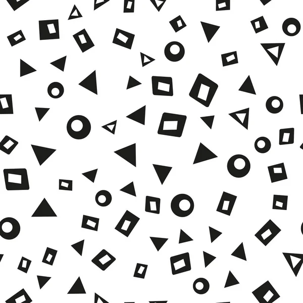 Вектор Черно-белый скандинавский бесшовный векторный рисунок фон иллюстрация с элементами просто геометрии — стоковый вектор