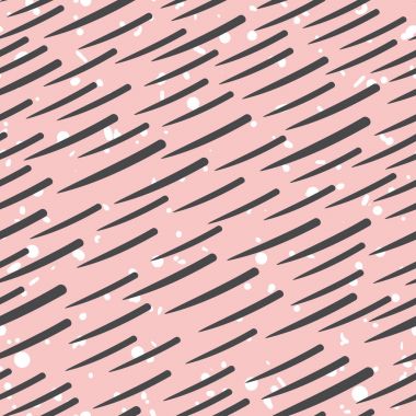 Vektör soyut el Dikişsiz desen çekilmiş. Siyah ve beyaz doodle evrensel arka kapağı veya pembe bir arka plan üzerinde stilize kürk ile yaptı. Trendy İskandinav tasarım konsepti için moda Tekstil