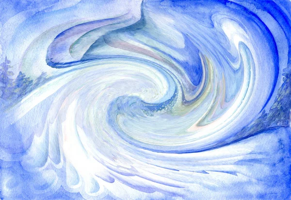 Güzel suluboya arka plan mavi, beyaz ve açık mavi lekeler soğuk, kış renklerinde. — Stok fotoğraf