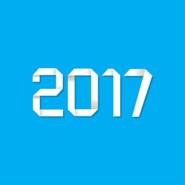 Mavi arka plan origami 2017 sembolü