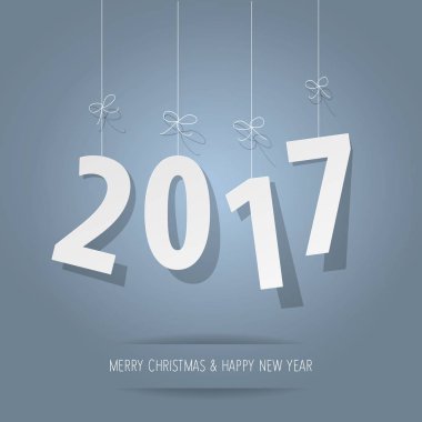 Kağıt 2017 basamak ışık üzerinde bokeh arka plan mavi