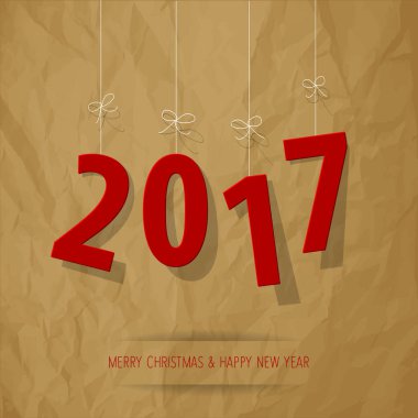 Kağıt 2017 basamak buruşuk kağıt kahverengi zemin üzerine kırmızı