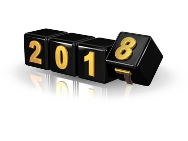 2018 3d kutu altın siyah.