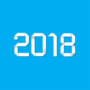 Mavi arka plan origami 2018 sembolü
