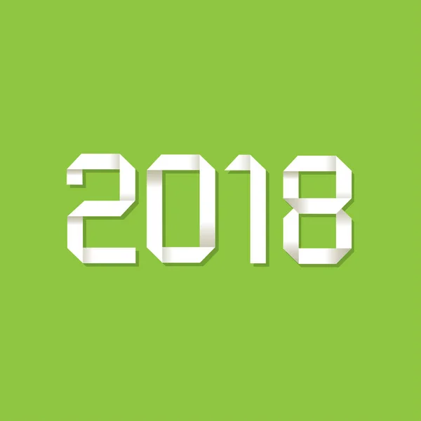 Origami 2018 símbolo no fundo verde —  Vetores de Stock