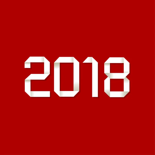 Origami 2018 symbol na czerwonym tle — Wektor stockowy