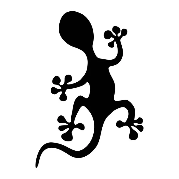 Gecko Silhouette preto sobre um fundo branco . —  Vetores de Stock
