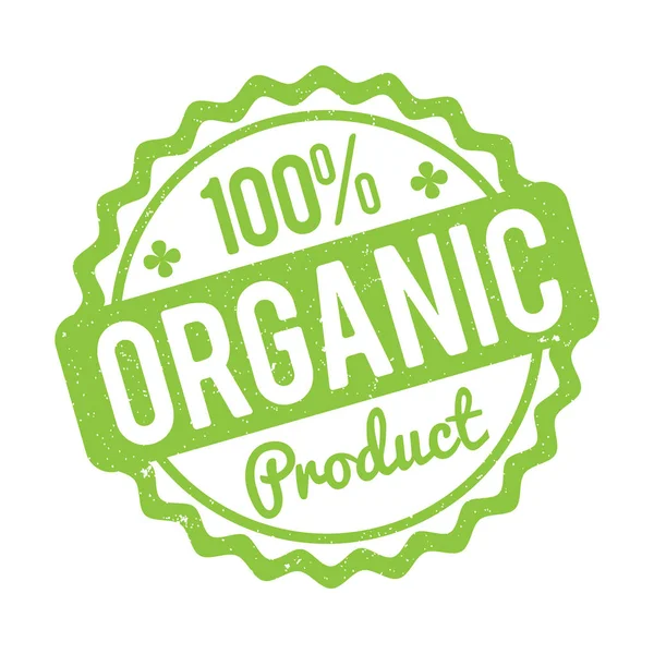 Organik ürün lastik damgası beyaz zemin üzerine yeşil.