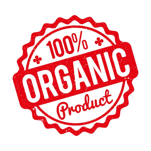Organik ürün lastik damgası beyaz bir arka plan üzerinde kırmızı.